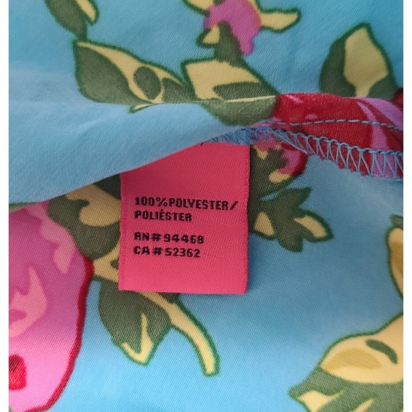 Betsey Johnson Tunic Top Women's M Colorful Floral Bell Sleeve Tie Sash Blouse - Picture 11 of 11